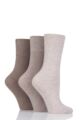 Ladies 3 Pair Iomi Footnurse Gentle Grip Diabetic Socks - Natural