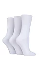 Women's 3 Pair IOMI FootNurse Gentle Grip Diabetic Socks - White