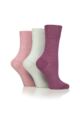 Ladies 3 Pair Iomi Footnurse Gentle Grip Diabetic Socks - Sherbert Pink / Mint / Raspberry