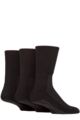 Mens 3 Pair IOMI FootNurse Bamboo Cushioned Foot Diabetic Socks with Grips - Black