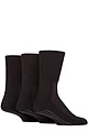 Mens 3 Pair IOMI FootNurse Bamboo Cushioned Foot Diabetic Socks with Grips - Black