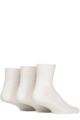 Mens 3 Pair IOMI FootNurse Cushioned Foot Bamboo Diabetic Ankle Socks - White