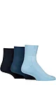 Mens 3 Pair IOMI FootNurse Cushioned Foot Bamboo Diabetic Ankle Socks - Blue