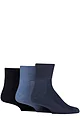 Mens 3 Pair IOMI FootNurse Cushioned Foot Bamboo Diabetic Ankle Socks - Denim