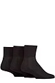 Mens 3 Pair IOMI FootNurse Cushioned Foot Bamboo Diabetic Ankle Socks - Black