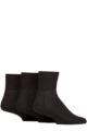 Mens 3 Pair IOMI FootNurse Cushioned Foot Bamboo Diabetic Ankle Socks - Black