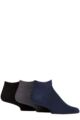 Mens 3 Pair IOMI FootNurse Cushioned Foot Bamboo Diabetic Trainer Socks - Black / Navy / Grey