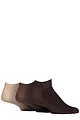 Mens 3 Pair IOMI FootNurse Cushioned Foot Bamboo Diabetic Trainer Socks - Coffee Bean