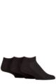 Mens 3 Pair IOMI FootNurse Cushioned Foot Bamboo Diabetic Trainer Socks - Black