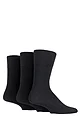 Men's 3 Pair IOMI FootNurse Gentle Grip Bamboo Diabetic Socks - Black