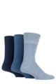 Men's 3 Pair IOMI FootNurse Gentle Grip Bamboo Diabetic Socks - Blue