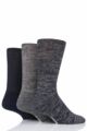 Mens 3 Pair Iomi Footnurse Gentle Grip Cushioned Foot Diabetic Socks - Black / Navy / Charcoal