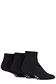 Mens 3 Pair SOCKSHOP IOMI FootNurse Cushioned Foot Gentle Grip Diabetic Ankle Socks - Black