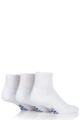 Mens 3 Pair SOCKSHOP Iomi Footnurse Cushioned Foot Gentle Grip Diabetic Ankle Socks - White