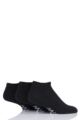 Mens 3 Pair Iomi Footnurse Cushioned Foot Diabetic Trainer Socks - Black
