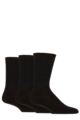 Mens 3 Pair SOCKSHOP IOMI FootNurse Diabetic Slipper Socks - Black