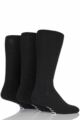 Mens 3 Pair Iomi Footnurse Gentle Grip Cushioned Foot Diabetic Socks - Black