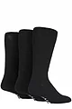 Mens 3 Pair IOMI FootNurse Gentle Grip Cushioned Foot Diabetic Socks - Black