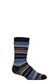 Mens 1 Pair SOCKSHOP Heat Holders IOMI FootNurse Raynaud's 3.1 TOG Striped Thermal Slipper Socks - Stripe Navy