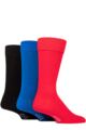 Mens 3 Pair Wild Feet Plain Bamboo Socks - Red / Blue / Black