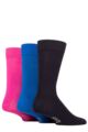 Mens 3 Pair Wildfeet Plain Bamboo Socks - Navy / Blue / Pink