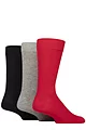 Mens 3 Pair Wildfeet Plain Bamboo Socks - Red / Light Grey / Navy