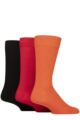 Mens 3 Pair Wildfeet Plain Bamboo Socks - Orange / Red / Black