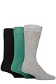 Mens 3 Pair Wildfeet Plain Bamboo Socks - Light Grey / Green / Black