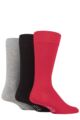 Mens 3 Pair Wild Feet Plain Bamboo Socks - Red / Black