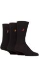 Mens 3 Pair SOCKSHOP Wildfeet Embroidered Bamboo Socks - Chilli