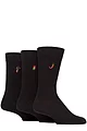 Mens 3 Pair SOCKSHOP Wildfeet Embroidered Bamboo Socks - Chilli