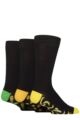 Mens 3 Pair SOCKSHOP Wildfeet Patterned Spots and Stripes Bamboo Socks - Footbed Banana / Orange / Apples