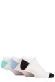 Mens 3 Pair SOCKSHOP Wildfeet Bamboo Trainer Socks - White Navy / Light Blue / Mint Heel & Toe