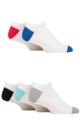 Mens 5 Pair SOCKSHOP Wildfeet Bamboo Trainer Socks - White Grey Heel & Toe