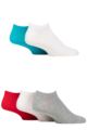 Mens 5 Pair SOCKSHOP Wild Feet Bamboo Trainer Socks - White / Grey / Red / Blue Plain