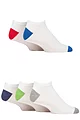 Mens 5 Pair SOCKSHOP Wildfeet Bamboo Trainer Socks - White Blue Heel & Toe