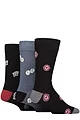 Mens 3 Pair SOCKSHOP Wildfeet Patterned Bamboo Socks - Casino