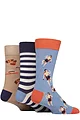 Mens 3 Pair SOCKSHOP Wildfeet  Patterned Novelty Occasion Bamboo Socks - Summer Essentials