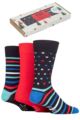 Mens 3 Pair SOCKSHOP Wild Feet Gift Boxed Bamboo Socks - Navy