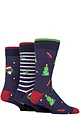 Mens 3 Pair SOCKSHOP Wildfeet Gift Boxed Novelty Christmas Patterned  Bamboo Socks - Trees & Sprouts