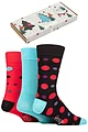Mens 3 Pair SOCKSHOP Wildfeet Tree Gift Boxed Bamboo Socks - Black / Green / Red