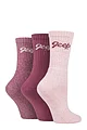 Women's 3 Pair Jeep Cushioned Foot Cotton Boot Socks - Rose / Cream