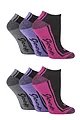 Women's 6 Pair Jeep Performance Polyester Cushioned Trainer Socks - Black