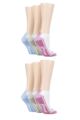 Ladies 6 Pair Jeep Performance Polyester Cushioned Trainer Socks - White