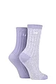 Women's 2 Pair Jeep Super Soft Ribbed Boot Socks - Lilac / Cream