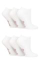 Ladies 6 Pair Jeep Performance Polyester Cushioned Trainer Socks - White Plain