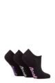 Ladies 3 Pair Jeep Bamboo No Show Socks - Black