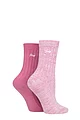 Women's 2 Pair Jeep Performance Polyester Boot Socks - Cerise / Cream