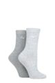 Ladies 2 Pair Jeep Performance Polyester Boot Socks - Slate / White