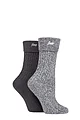 Women's 2 Pair Jeep Super Soft Turn Over Top Polyester Boot Socks - Charcoal / Slate